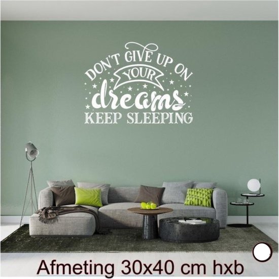 Sticker mural Dreams - Dreams Keep Sleeping Couleur Wit- Proverbes