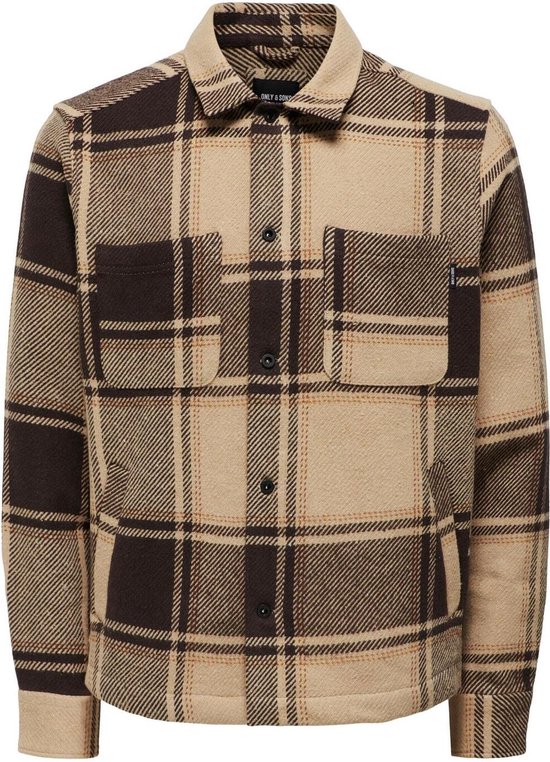 Only & Sons Overhemd Onsmace Ovr Ls Check Shirt 22026663 Chinchilla Mannen Maat - S