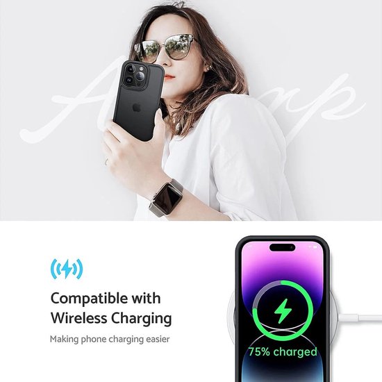 Coque adaptée à Apple iPhone 15 Pro - Coque arrière mate - Zwart