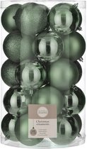 House of Seasons Plastic Kerstballen Set - 25 Stuks - Ø8 cm - Lichtgroen