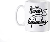 Bedrukte beker Mok Queen Vrouw Geboren Maand September  Jarig - Koffie - Thee -Verjaardag - Geschenk - Collega - Gepersonaliseerde - Cadeau - Spreuken -Spreuk - Quote -Tekst - Handgemaakt