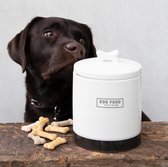 Bastion Collections - Pot de conservation - Nourriture pour chien Happy - blanc gris foncé