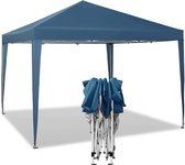 BukkitBow - Partytent – Opvouwbare Tent – Waterdicht en Weersbestendig – Tuinpaviljoen - 300 x 300 cm – Blauw