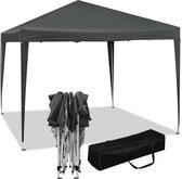 BukkitBow - Partytent – Opvouwbare Tent – Waterdicht en Weersbestendig – Tuinpaviljoen - 300 x 300 cm – Antraciet