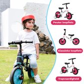 Loopfiets kinderen- Beginner Peuter Training Fiets - Voor Jongens en Meisjes - 2 tot 5 jaar - 4-In-1 Kinder Loopfiets - fiets met pedalen en zijwieltjes - Roze