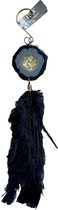 H&S Décoration pendentif avec plume Zwart