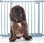 Bettacare Elite Hondenhek Assortiment, 80cm - 89cm (23 opties beschikbaar), Mat Grijs, Traphekje Zonder Boren Hek voor Honden en Puppy's, Huisdier en Hond Barrière, Eenvoudige Installatie