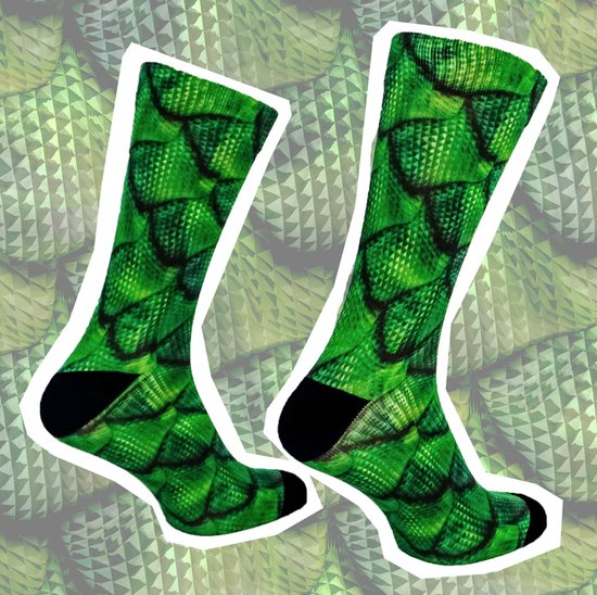 Sock My Iguana skin maat 39/42 groen