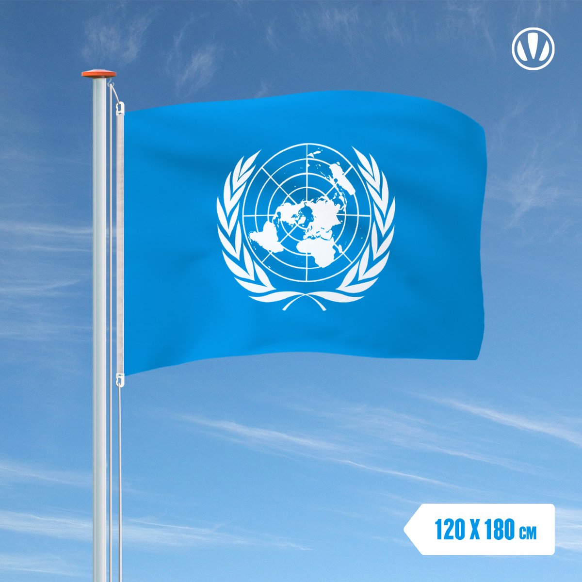 Drapeau Des Nations Unies (ONU) 152 X 91 Cm - Polyester, œillets Métalliques, Couleurs Vives - Pour Intérieur/extérieur