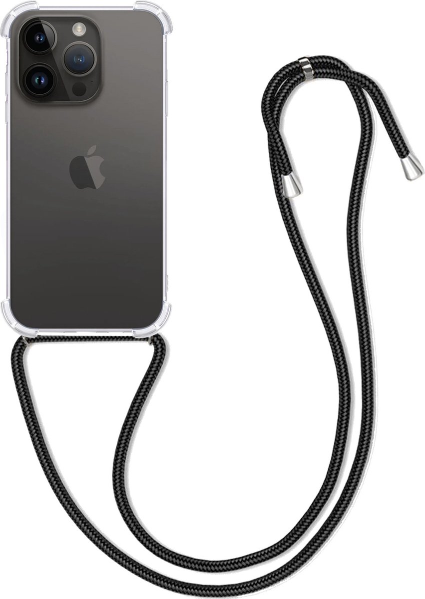 Tawarror Coque pour iPhone 15 Pro Max, Coque iPhone 15 Pro Max avec Cordon,  Étui Silicone Liquide avec Portable Sangle Réglable Bandouilière Lanyard  Collier Chaîne Stylée Laniere Antichoc Case, Noir : 