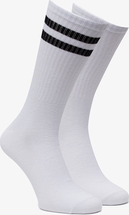 2 paar halfhoge sokken met strepen - Wit - Maat 47/49