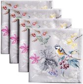 Equinoxe, 100% kat, licht en comfortabel, set van 4 servetten voor familiediner | bruiloften, cocktail | keuken, thuis | oogstfeest / Kerstmis (grijs, 45 cm x 45 cm)