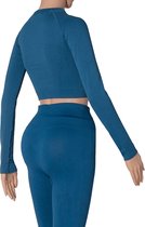 Xtreme - Haut court de Sport femme - Manches longues - Blauw - M - 1 pièce - Haut de Sport femme manches longues