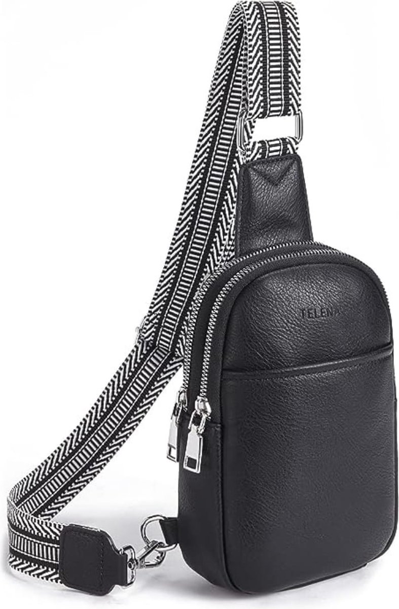 SHOP YOLO-Dames Tassen-schoudertas-crossbody bag kunstleer -waterdicht- zwart