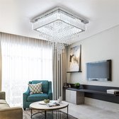 LuxiLamps - Crystal Kroonluchter - Moderne Plafondlamp - Dimbaar Met Afstandsbediening - Chroom - Kristallen Plafondverlichting - 45 cm - Woondecoratie - Plafonniere