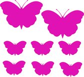 Stickers - Vlinders - Kliko - Raamsticker - Muursticker - Set van 6 stickers - Roze
