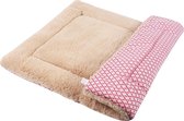 Hondenmat, zachte en warme mat, ligdeken voor honden en katten, sofa voor huisdieren XZ014 (L (90 x 70 cm), Short Plush Pink)