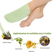 Chaussettes callosités - Chaussettes Vertes Hydratantes SPA - Gel à l'huile de jojoba et d'olive, vitamine E et lavande - Contre les pieds secs et gercés, redonne douceur et souplesse aux pieds