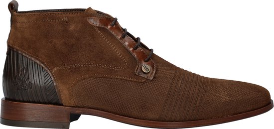 Rehab Grand Suede heren hoge nette schoen - Cognac - Maat 45