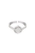 YEHWANG - ring zonnetje - zilver stainless steel - verstelbaar - one size