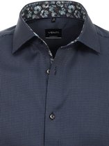 Blauw Venti Heren Overhemd Met Motief En Bloemenkraag Modern - XL