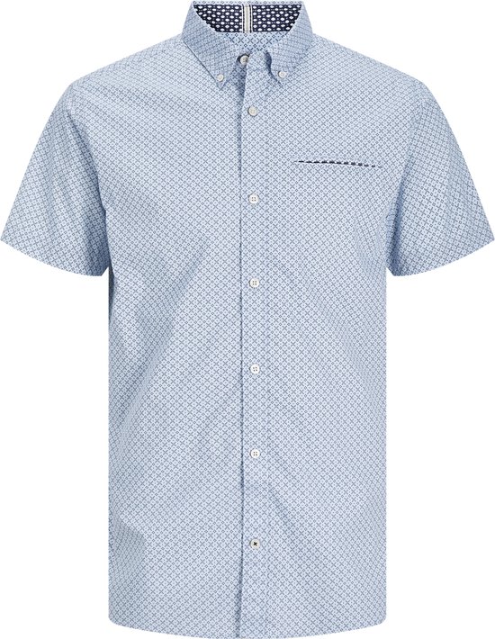 JACK&JONES JPRBLAJACK PRINT DETAIL SHIRT S/S SMU Heren Overhemd - Maat XL