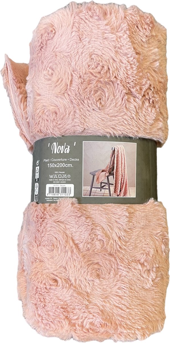 Unique Living Nova plaid - Deken - 150x200cm - Old pink - Roze - Superzacht