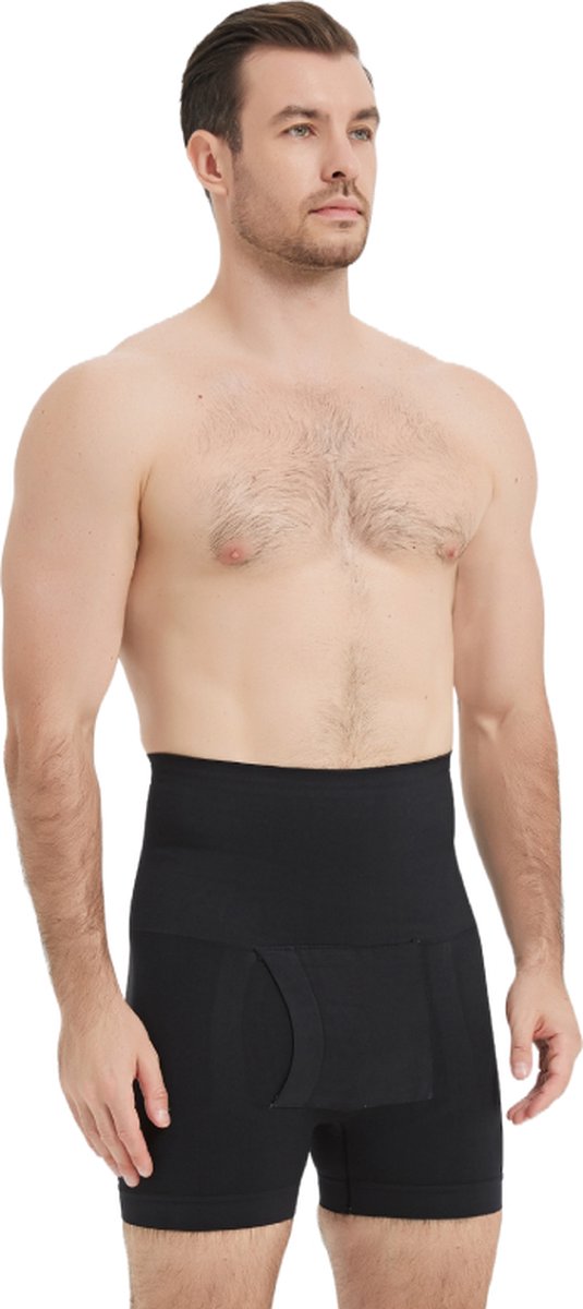 Corrigerende Boxershort Mannen Hoge Taille Buikband Taillevormer - Zwart - XL