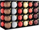 Boules de Noël de Noël de Luxe incassables, 48 ​​pièces - Rouge/ Wit/ Or/Chocolat/Baie