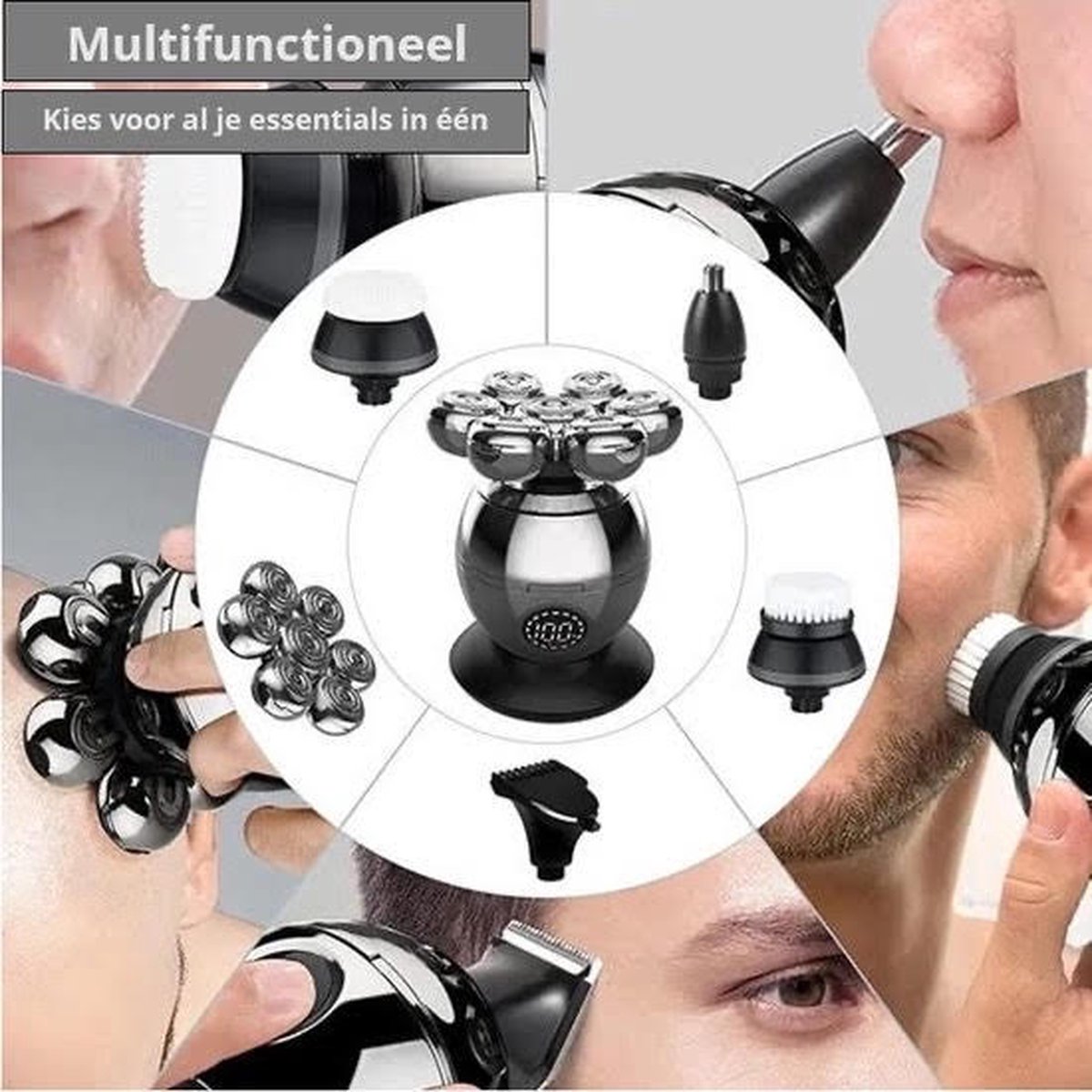Men's Shaver 6-in-1 Scheerapparaat Mannen - Trimmer - Skull - afbeelding 3