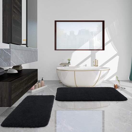Decomira Badmat Anti-Slip av soft Chenille | Super absorberend en machinewasbaar | Te combineren als badmat set | Voor de badkamer, douche, bad of als WC mat | Roze - 45x45 cm