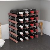 The Living Store Wijnrek voor 20 flessen massief grenenhout bruin - Wijnrek