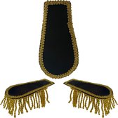 Fjesta Epauletten Zwart Met Gouden Details - Epauletten Dames - Epauletten Heren - Epauletten Carnaval - Carnaval Accessoires - One Size