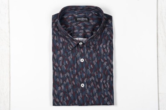 Pre End heren overhemd - heren blouse - lange mouw - 100509 - Elkin - navy print - maat XL