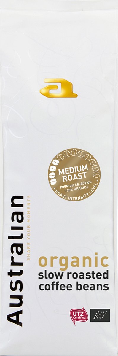 Australian coffee beans medium roast -4 x 750 gram- UTZ organic