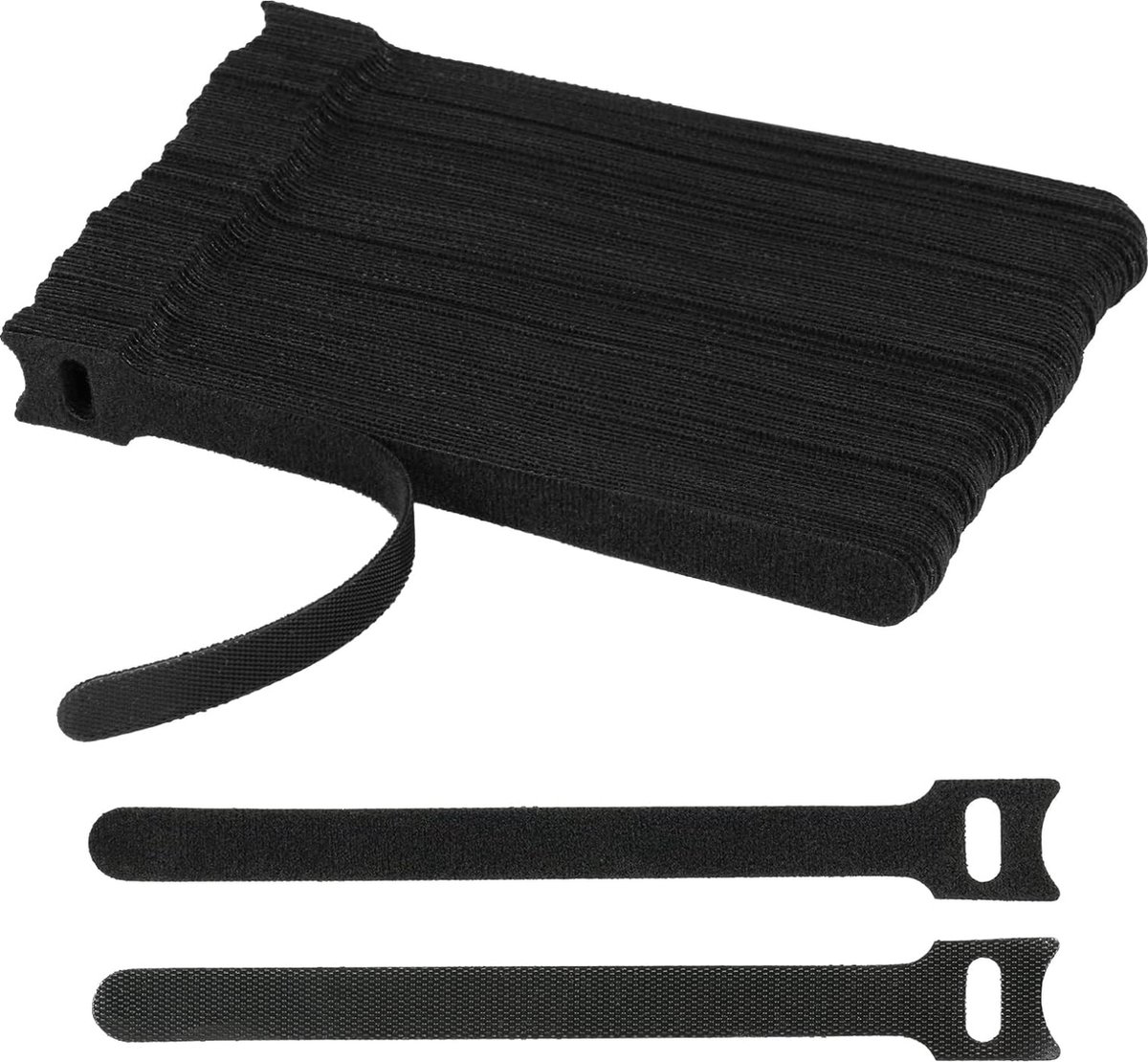 Lot De 70 Attaches Câble Scratch Réutilisables - Nylon Noir - 15 Cm De Long, 12 Mm De Large - Pour Rangement Bureau, Maison, Câbles