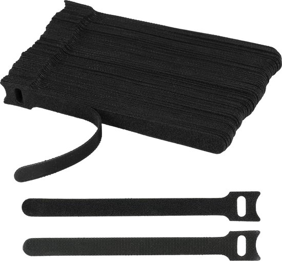 50 stuks kabel Kabelbinder, klittenband Kabelbinder, klittenbandsluiting, herbruikbaar klittenband, kabels netjes te houden