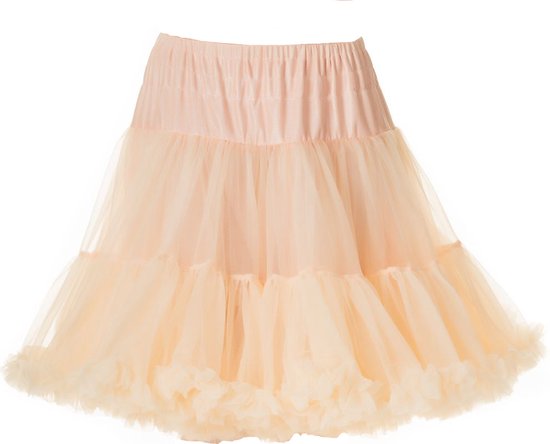 Supervintage supermooie volle zachte petticoat rok creme - XL / 2XL / 3XL - valt op de knie - elastische verstelbare taille - carnaval - feest