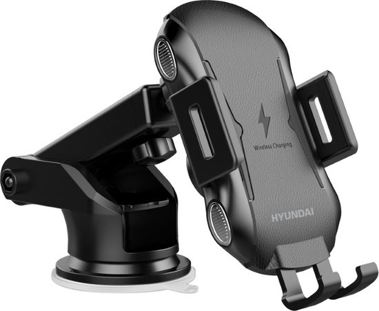 Hyundai Electronics - Support Téléphone Voiture + Chargeur Sans Fil - Zwart  | bol