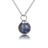 My Bendel - Collier en argent avec boule de Sodalite - Collier en argent avec boule de Sodalite - Avec emballage cadeau luxueux
