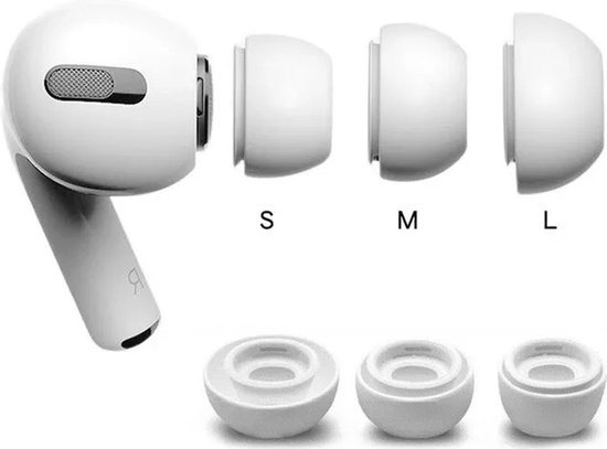 Jumada's - Airpods Pro 1/2 Dopjes: 3 Paar, Maat S/M/L - Siliconen Oordopjes - Eartips & Oortips - Alle maten in 1 doosje - Maat S & Maat M & Maat L