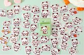 Kawaii Panda Cartoon Stickers - Set van 45 - Planner Agenda Stickers - Scrapbookdecoraties - Bujo Stickers - Geschikt voor Volwassenen en Kinderen