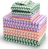 EigPluy Microvezel-reinigingsdoekje, 12 stuks, keukendoekjes, microvezel, ultra absorberend, 25 x 25 cm, verschillende kleuren