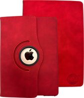 HEM Silky Red iPad hoes geschikt voor iPad 10 (2022) 10.9 - 10.9 inch Draaibare Autowake Cover - iPad 10 2022 hoes - iPad 10 Hoes - 10e generatie hoes - Met Stylus Pen