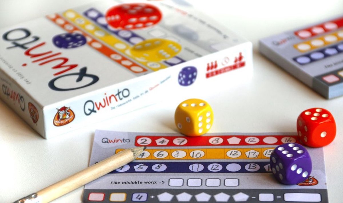 White Goblin Games - Qwinto - Dobbelspel - 2 tot 6 spelers - Urenlang speelplezier - Eenvoudig en spannend - Klein cadeautje — afbeelding 7