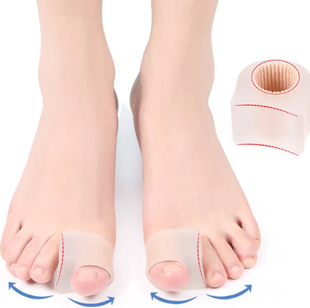 Goedkoopste Siliconen Anti-Slip Teencorrector I Teenspreider I Hallux Valgus I Grote Teen Recht Maken I Teen Beschermer I Toe Straigntner I Maat L I1 Paar