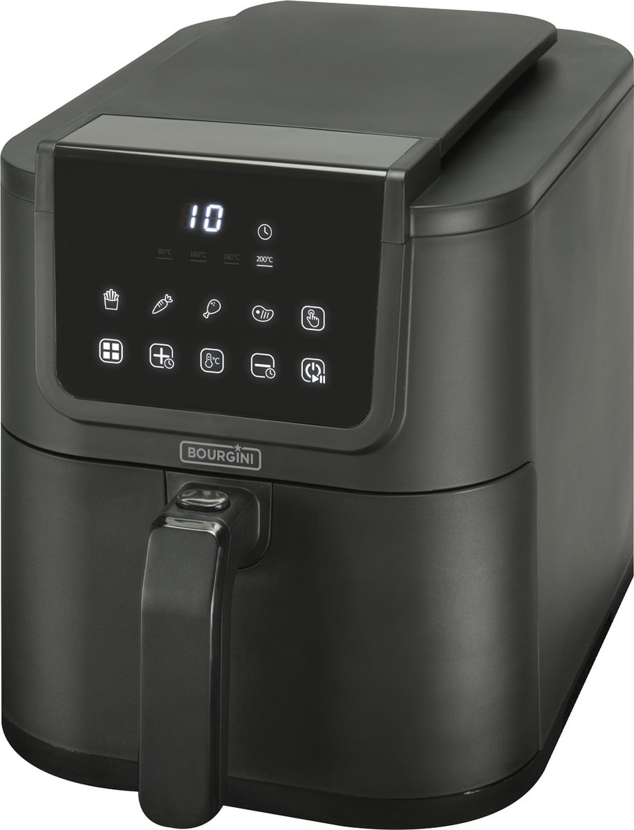 Afbeelding 2 van Bourgini Slimfit Airfryer Pure XL - Heteluchtfriteuse - 5 liter - 1500W - PFAS vrij