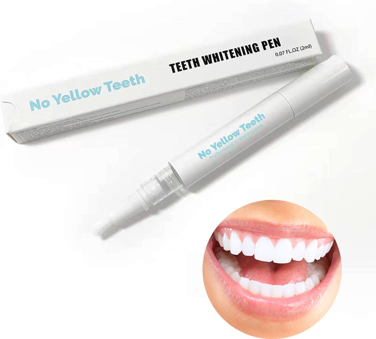 No Yellow Teeth - Whitening Pen - Witte Tanden - 100 % natuurlijke ingediënten - Peroxidevrij - Tanden bleken - Tandenbleekset - Teeth Whitening - Tandenbleker