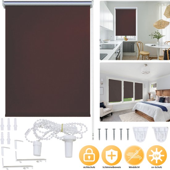 Gardinia Thermo rolgordijn zonder boren met thermische achterzijde, klembevestiging, Hoogste lichtreflectie, Energiebesparend, Alle bevestigingsmateriaal meegeleverd, Antraciet, 85 x 150 cm