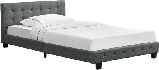 Gestoffeerd bed Manresa - 120 x 200 cm - Grijs